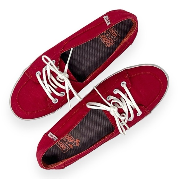 Vans Original Surf Siders Red Lace Up Women’s Size 5.5 - Picture 1 of 8